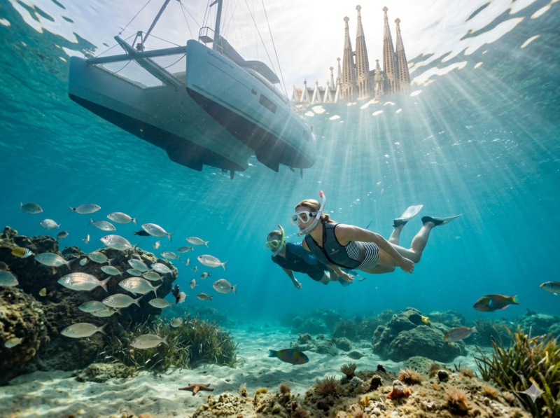Expérience Méditerranéenne — Catamaran & Snorkeling à Barcelone